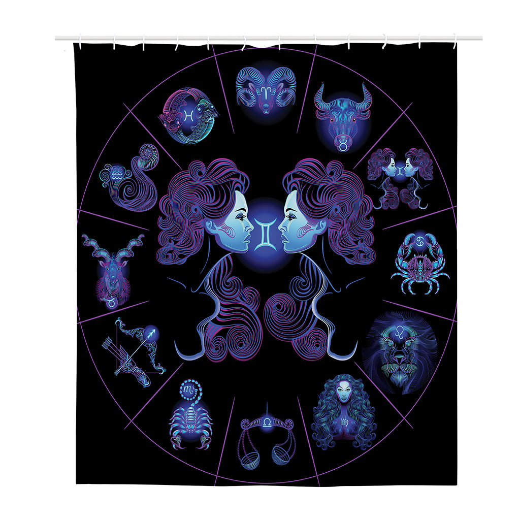 Gemini And Astrological Signs Print Polyester Shower Curtain
