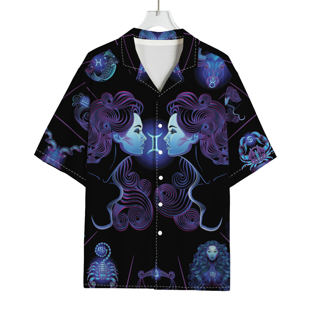 Gemini And Astrological Signs Print Rayon Hawaiian Shirt
