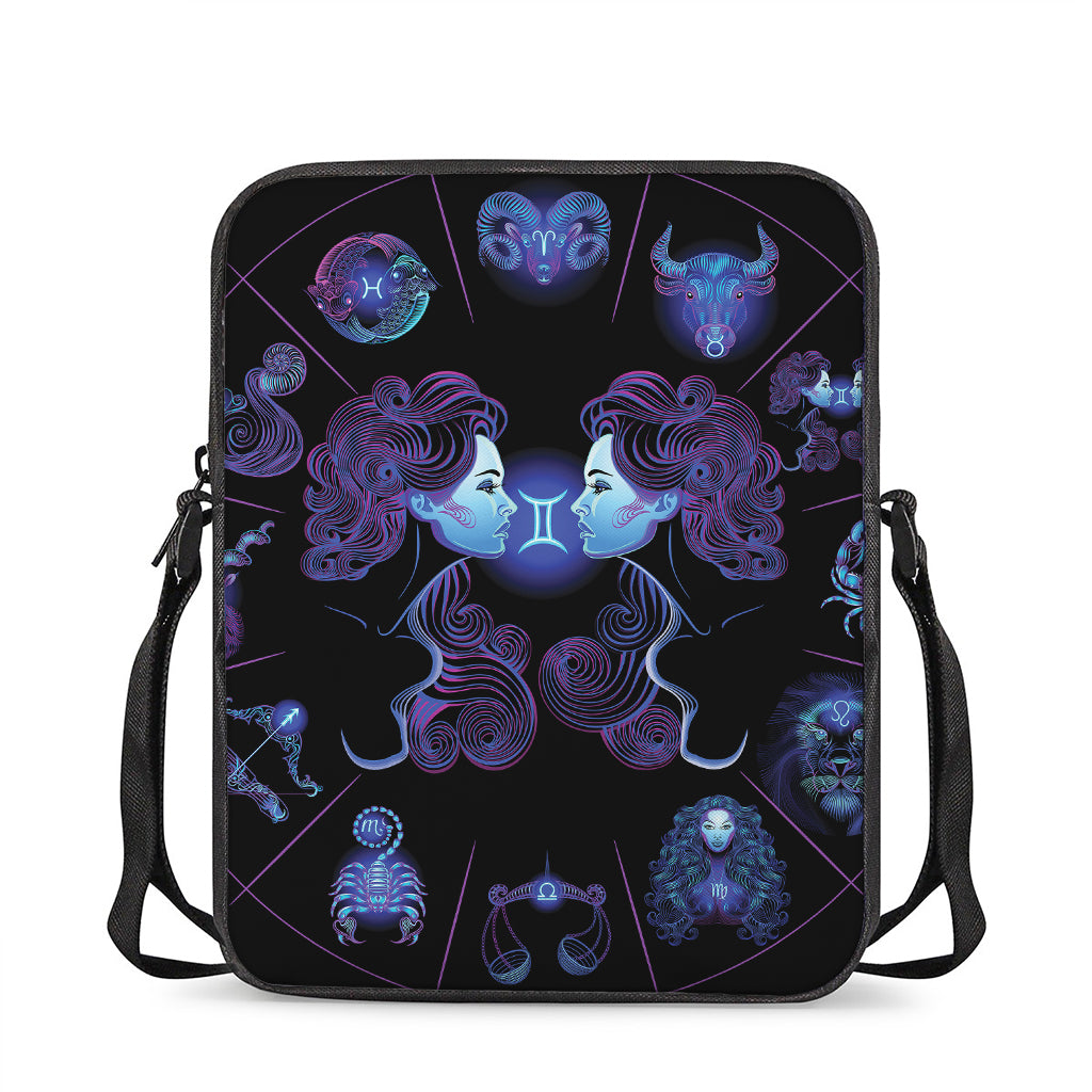 Gemini And Astrological Signs Print Rectangular Crossbody Bag