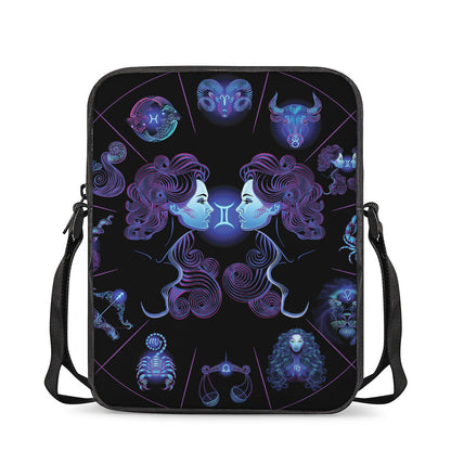 Gemini And Astrological Signs Print Rectangular Crossbody Bag