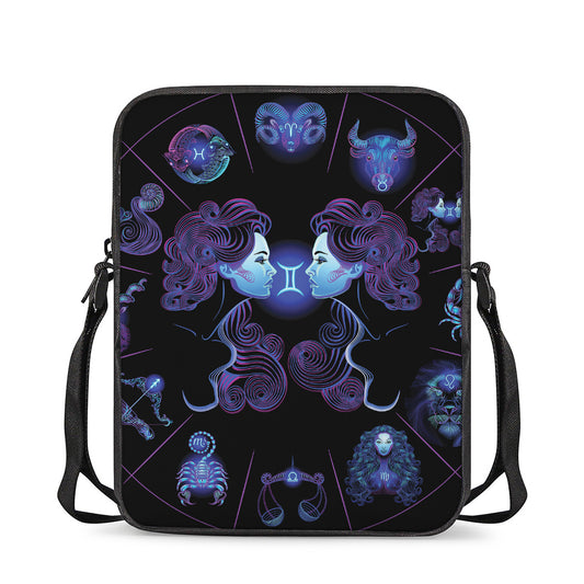Gemini And Astrological Signs Print Rectangular Crossbody Bag