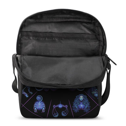 Gemini And Astrological Signs Print Rectangular Crossbody Bag