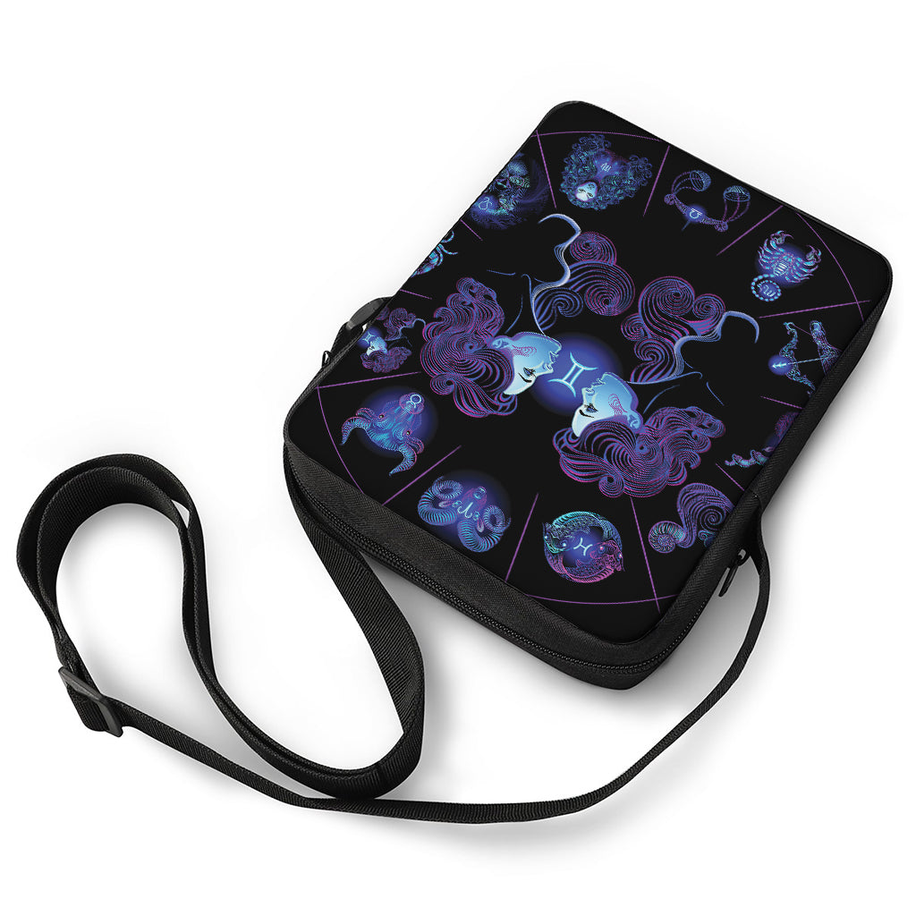 Gemini And Astrological Signs Print Rectangular Crossbody Bag