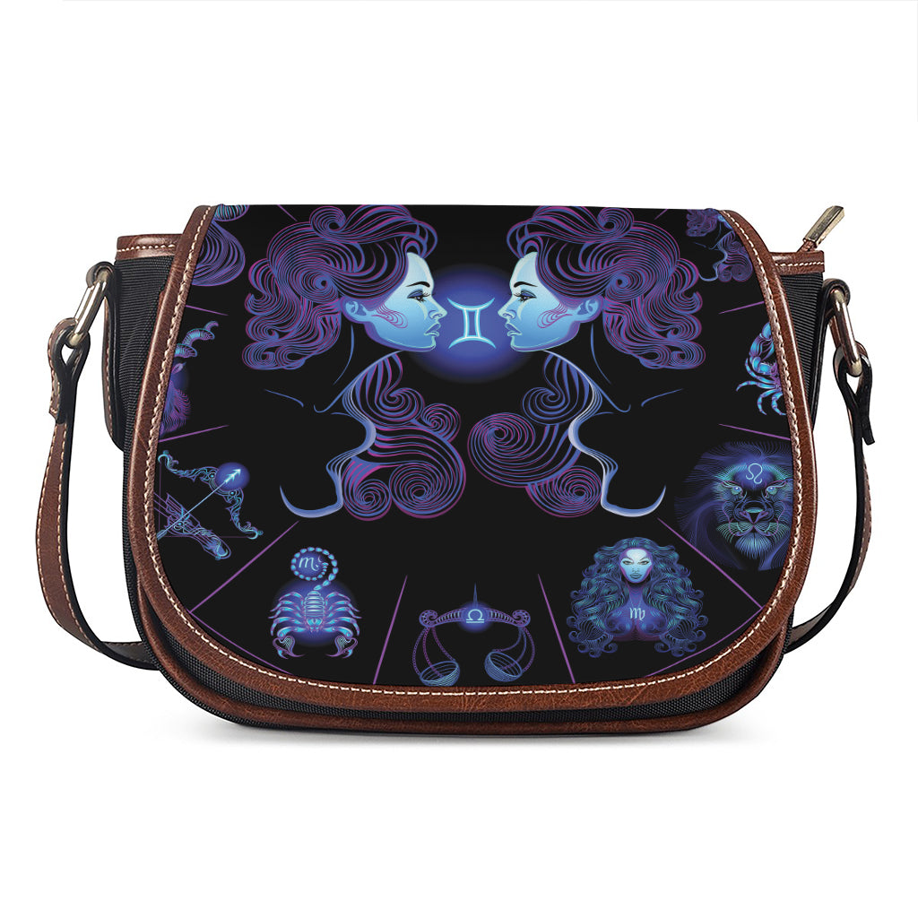 Gemini And Astrological Signs Print Saddle Bag