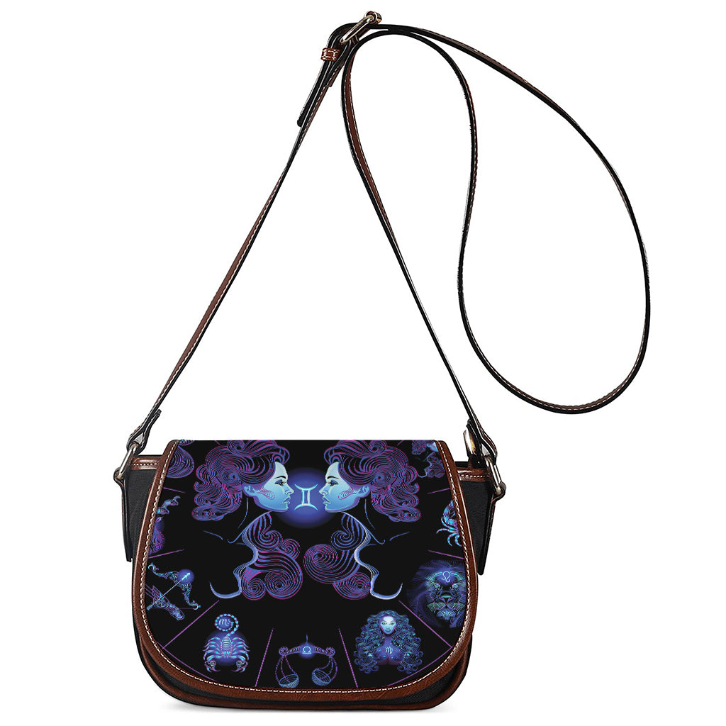 Gemini And Astrological Signs Print Saddle Bag