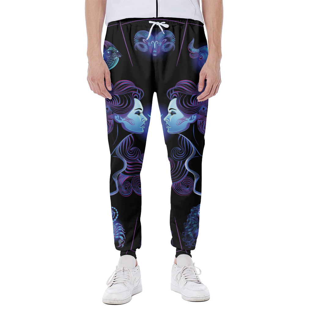 Gemini And Astrological Signs Print Scuba Joggers