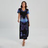 Gemini And Astrological Signs Print Short Sleeve Maxi Dress