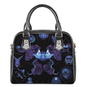 Gemini And Astrological Signs Print Shoulder Handbag