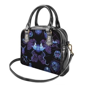 Gemini And Astrological Signs Print Shoulder Handbag