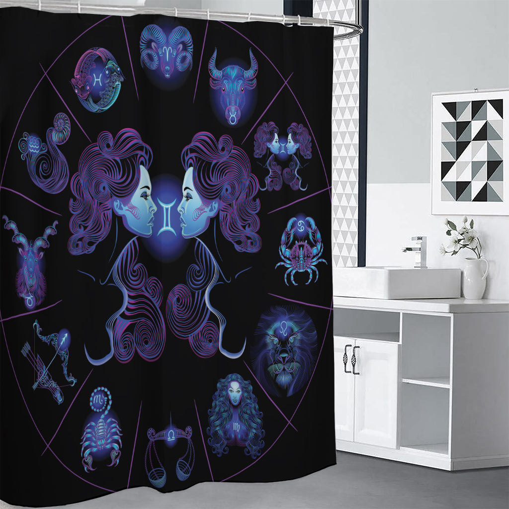 Gemini And Astrological Signs Print Shower Curtain