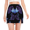 Gemini And Astrological Signs Print Side Slit Mini Skirt