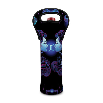 Gemini And Astrological Signs Print Single Neoprene Wine Tote