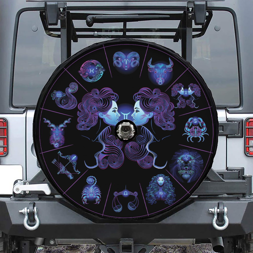 Gemini And Astrological Signs Print Tire Cover With Camera Hole