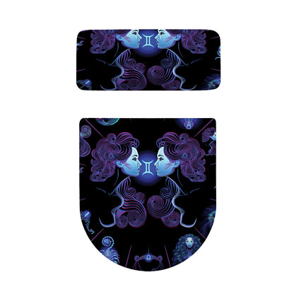Gemini And Astrological Signs Print Toilet Lid And Tank Cover Set