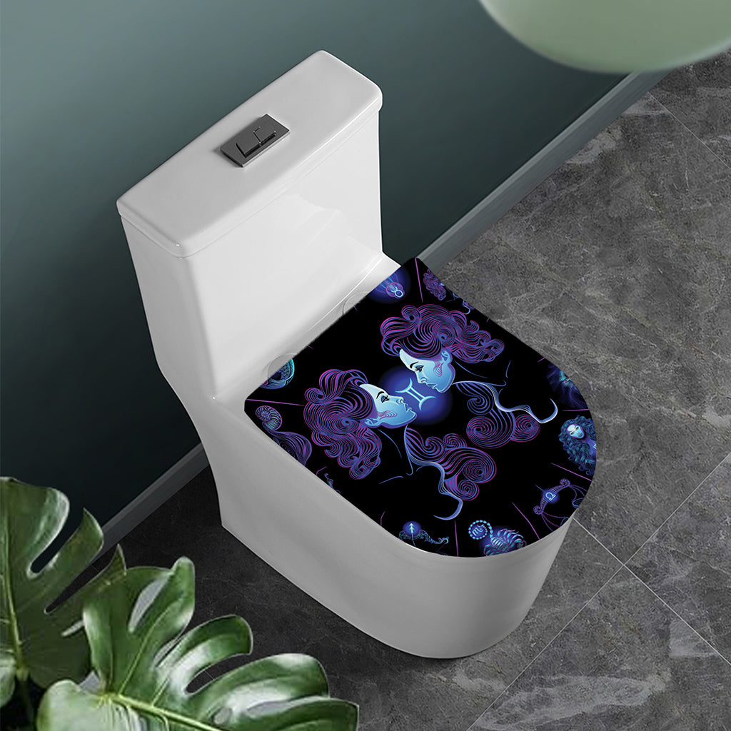Gemini And Astrological Signs Print Toilet Lid Cover