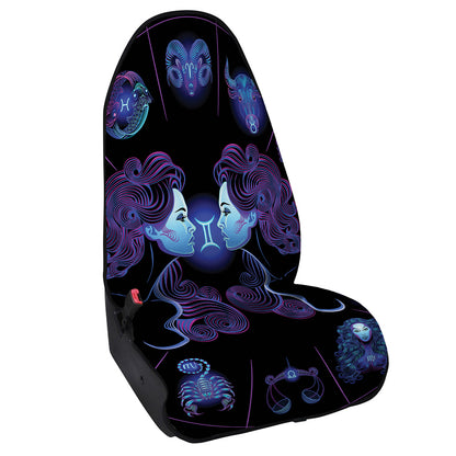 Gemini And Astrological Signs Print Waterproof Car Seat Cover