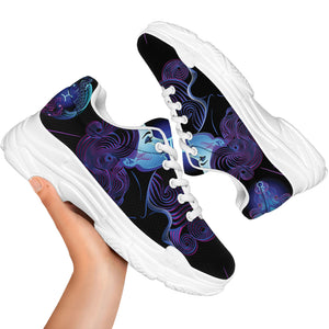 Gemini And Astrological Signs Print White Chunky Shoes