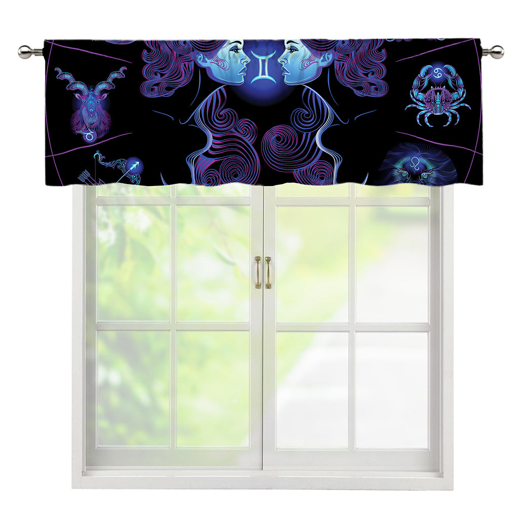 Gemini And Astrological Signs Print Window Valance
