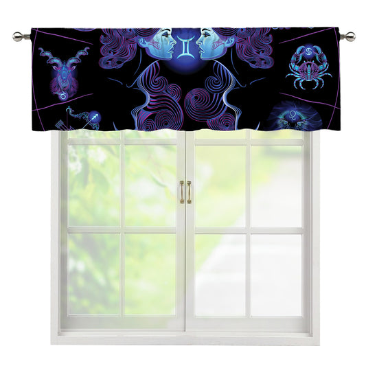 Gemini And Astrological Signs Print Window Valance