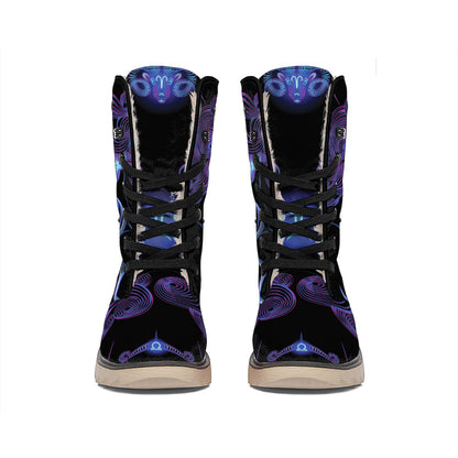 Gemini And Astrological Signs Print Winter Boots