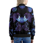 Gemini And Astrological Signs Print Women's Bomber Jacket