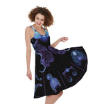 Gemini And Astrological Signs Print Women's Sleeveless Dress