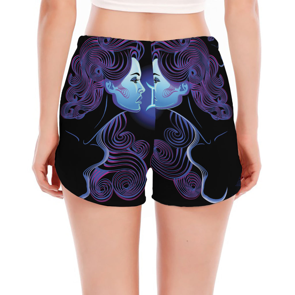 Gemini And Astrological Signs Print Women's Split Running Shorts