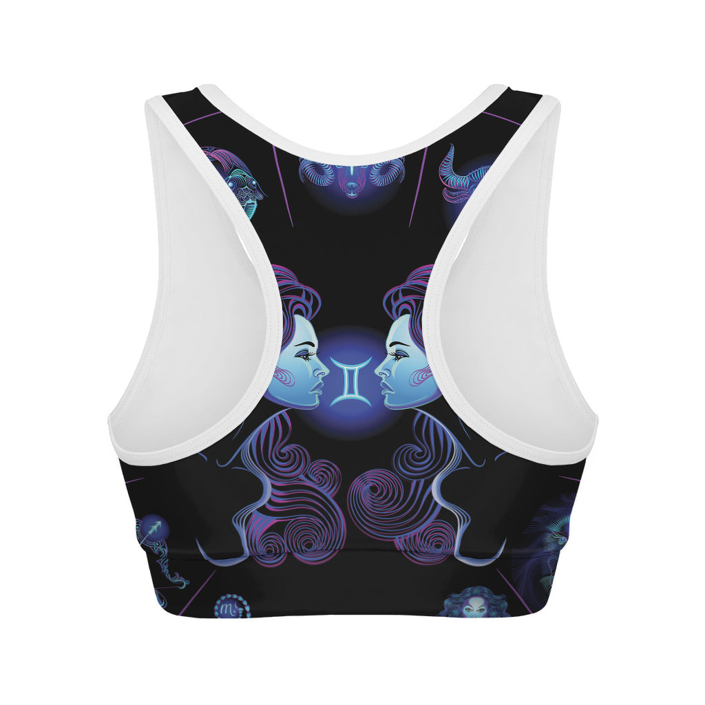 Gemini And Astrological Signs Print Women's Sports Bra