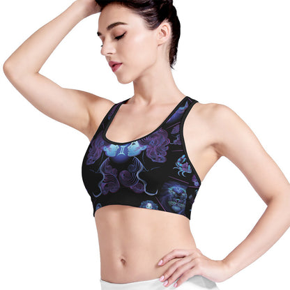 Gemini And Astrological Signs Print Women's Sports Bra