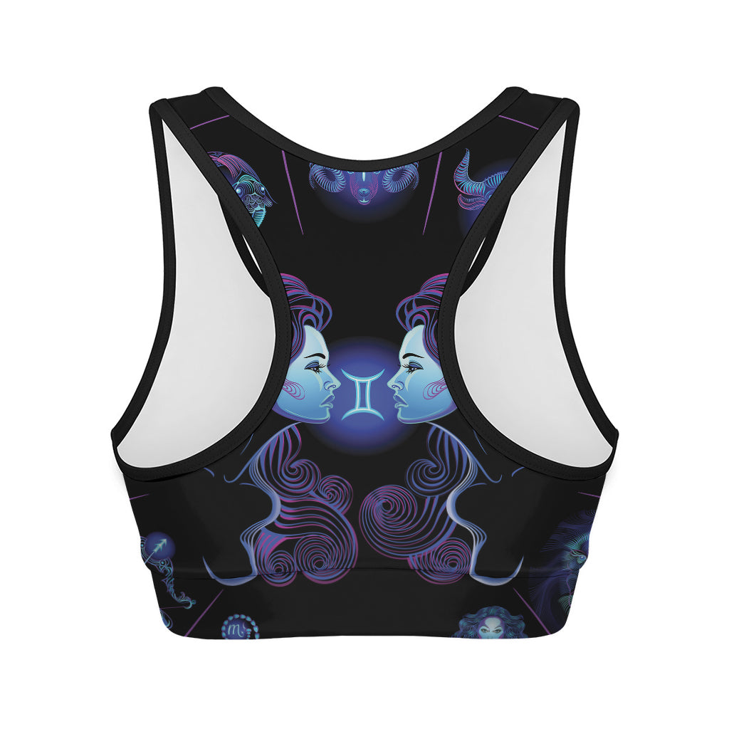 Gemini And Astrological Signs Print Women's Sports Bra