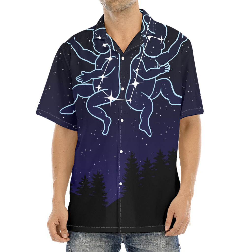 Gemini Constellation Print Aloha Shirt