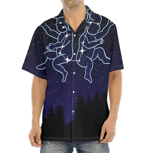 Gemini Constellation Print Aloha Shirt