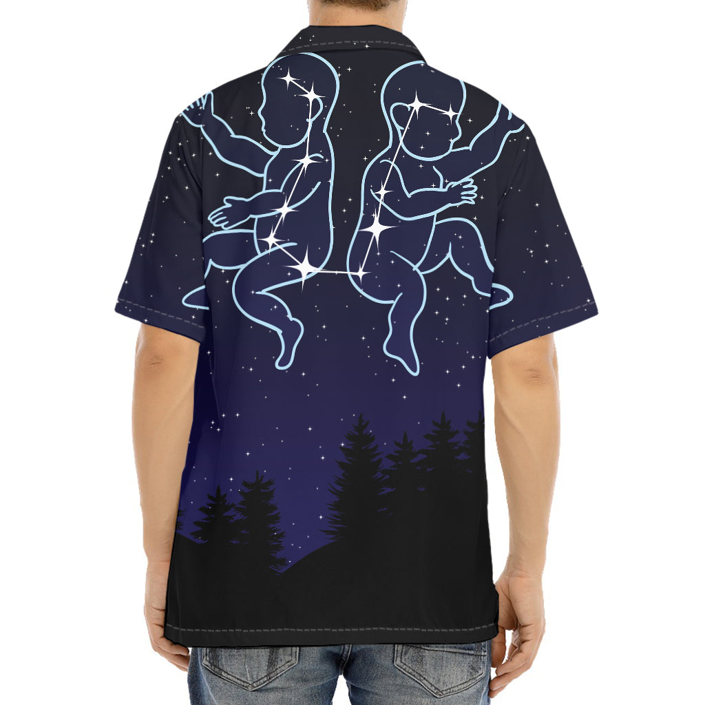 Gemini Constellation Print Aloha Shirt
