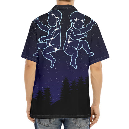 Gemini Constellation Print Aloha Shirt