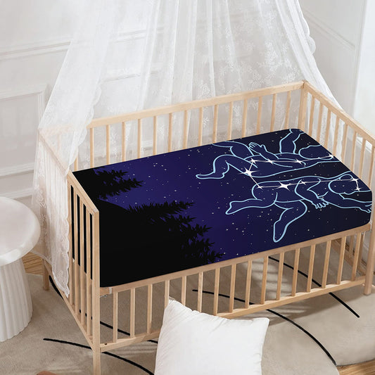 Gemini Constellation Print Baby Crib Sheet