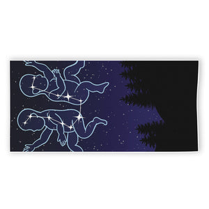 Gemini Constellation Print Beach Towel