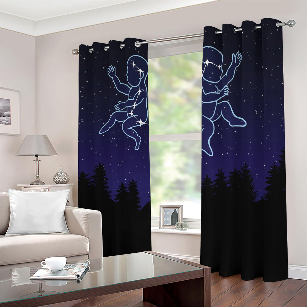 Gemini Constellation Print Blackout Grommet Curtains