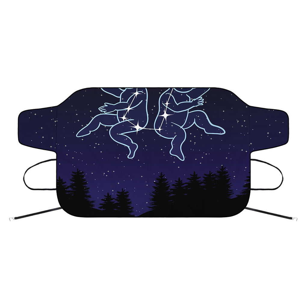 Gemini Constellation Print Car Windshield Snow Cover