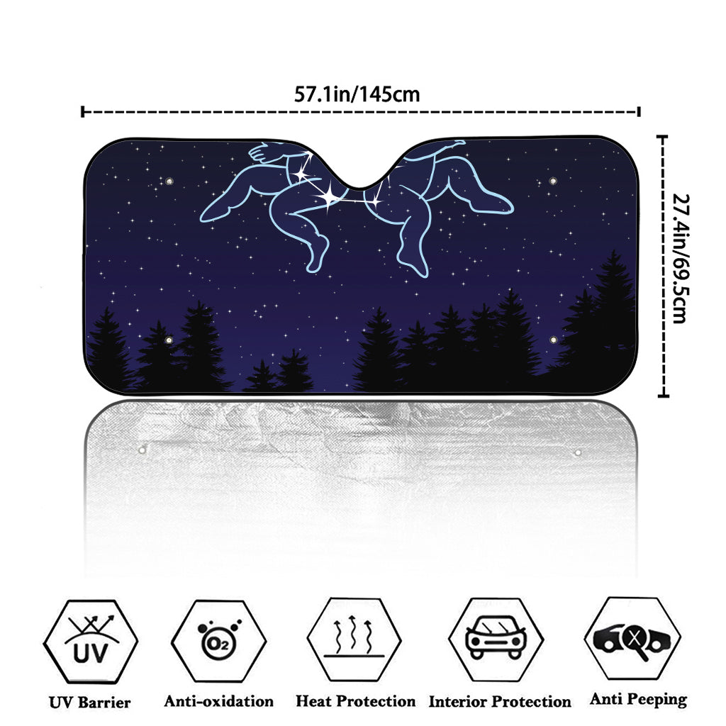 Gemini Constellation Print Car Windshield Sun Shade