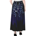 Gemini Constellation Print Chiffon Maxi Skirt