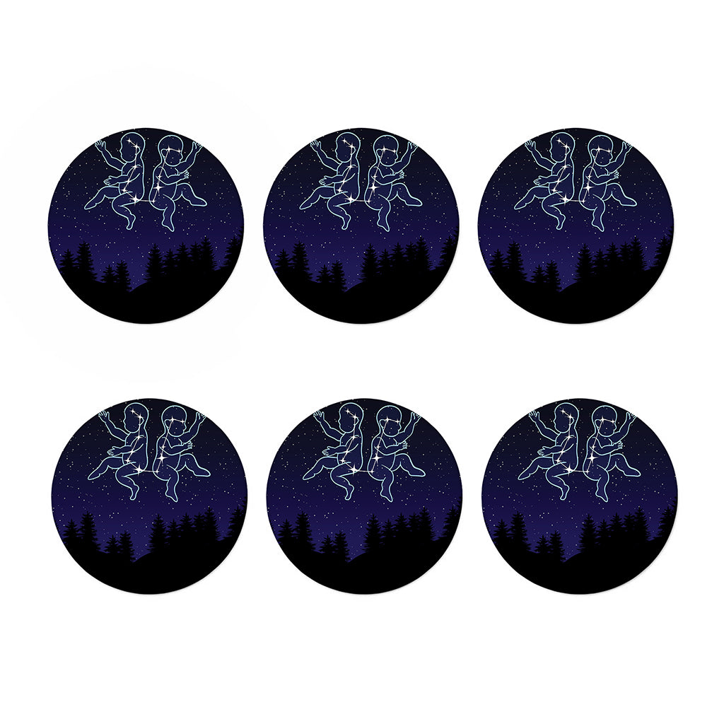 Gemini Constellation Print Coaster Set
