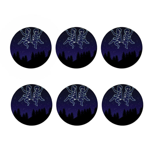 Gemini Constellation Print Coaster Set