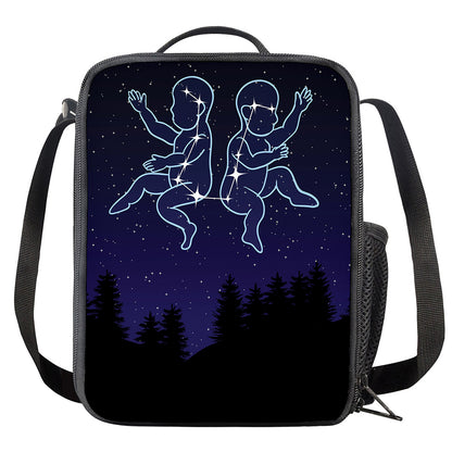 Gemini Constellation Print Crossbody Lunch Bag