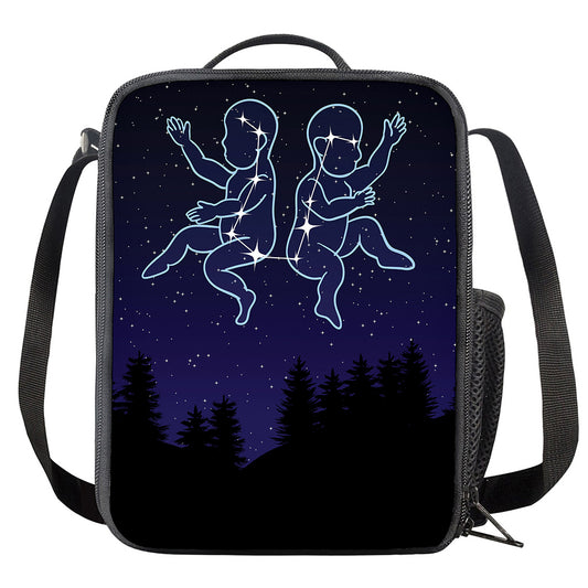 Gemini Constellation Print Crossbody Lunch Bag