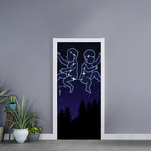 Gemini Constellation Print Door Sticker