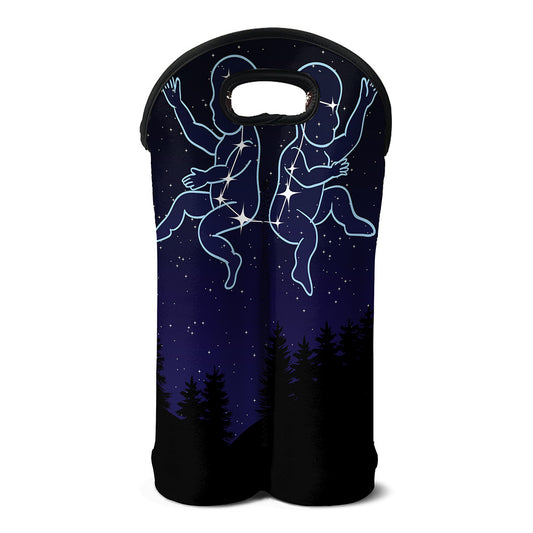 Gemini Constellation Print Double Neoprene Wine Tote