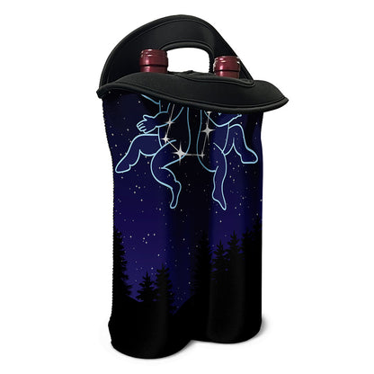 Gemini Constellation Print Double Neoprene Wine Tote