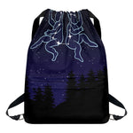 Gemini Constellation Print Drawstring Backpack