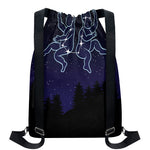 Gemini Constellation Print Drawstring Backpack