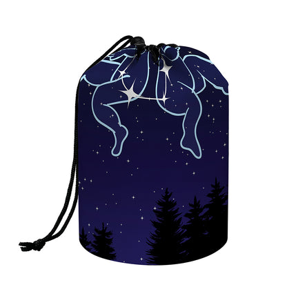 Gemini Constellation Print Drawstring Makeup Bag